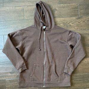 Full tilt all brown zip up pullover hoodie